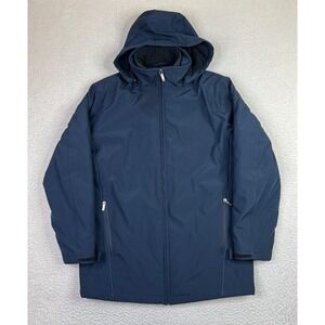 Weatherproof Jacket Mens Medium Blue Hooded Insulated Parka Warm Winter Coat